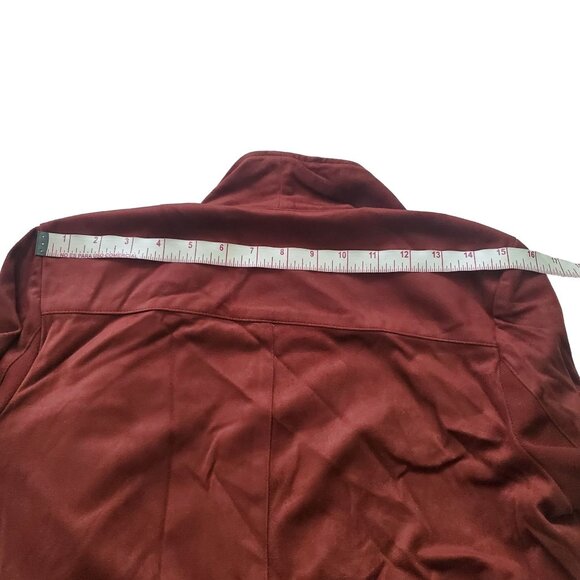 Bb Dakota womens jacket size small Drape Front Pre Faux Suede Cherrywood brown - Picture 8 of 15